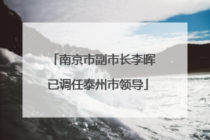 南京市副市长李晖已调任泰州市领导