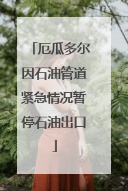 厄瓜多尔因石油管道紧急情况暂停石油出口