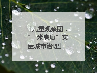 儿童观察团：“一米高度”丈量城市治理
