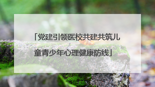 党建引领医校共建共筑儿童青少年心理健康防线