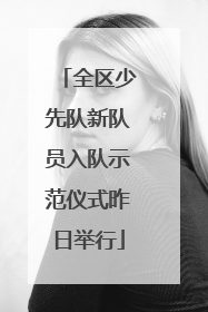 全区少先队新队员入队示范仪式昨日举行