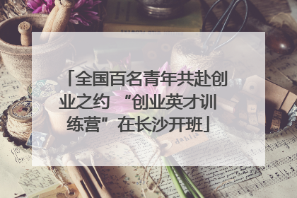 全国百名青年共赴创业之约 “创业英才训练营”在长沙开班