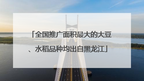 全国推广面积最大的大豆、水稻品种均出自黑龙江