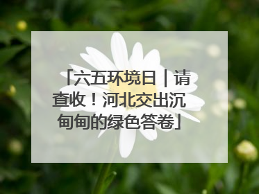 六五环境日｜请查收！河北交出沉甸甸的绿色答卷
