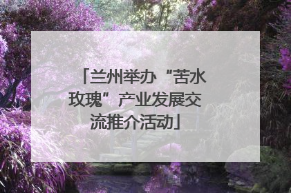 兰州举办“苦水玫瑰”产业发展交流推介活动