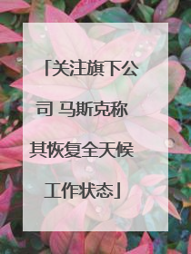 关注旗下公司 马斯克称其恢复全天候工作状态