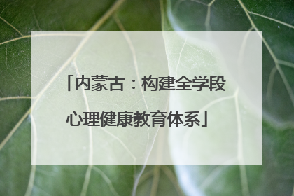内蒙古：构建全学段心理健康教育体系