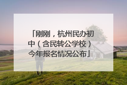 刚刚，杭州民办初中（含民转公学校）今年报名情况公布