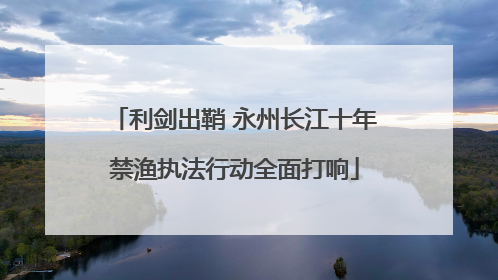 利剑出鞘 永州长江十年禁渔执法行动全面打响