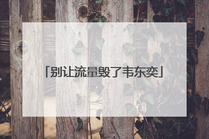 别让流量毁了韦东奕