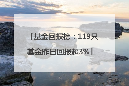 基金回报榜：119只基金昨日回报超3%