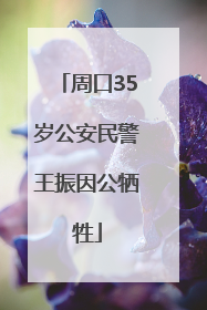 周口35岁公安民警王振因公牺牲