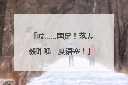 哎……国足！范志毅昨晚一度语塞！