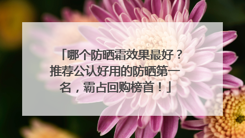 哪个防晒霜效果最好？推荐公认好用的防晒第一名，霸占回购榜首！