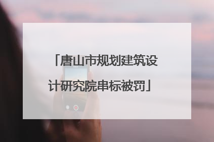 唐山市规划建筑设计研究院串标被罚