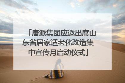 唐派集团应邀出席山东省居家适老化改造集中宣传月启动仪式
