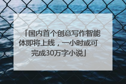 国内首个创意写作智能体即将上线，一小时或可完成30万字小说