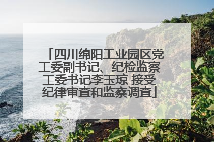 四川绵阳工业园区党工委副书记、纪检监察工委书记李玉琼 接受纪律审查和监察调查