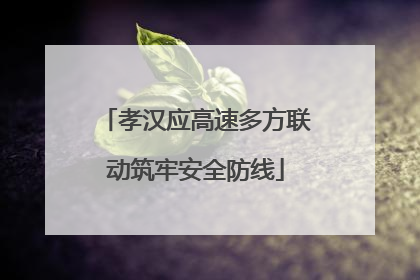 孝汉应高速多方联动筑牢安全防线