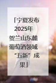 宁夏发布2025年贺兰山东麓葡萄酒领域“五新”成果