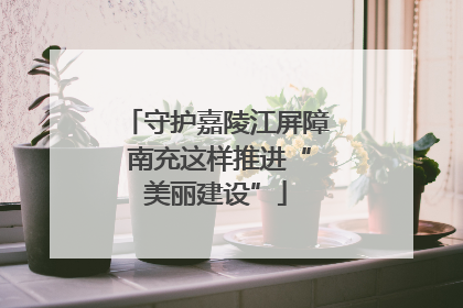 守护嘉陵江屏障 南充这样推进“美丽建设”