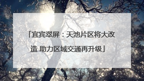 宜宾翠屏：天池片区将大改造 助力区域交通再升级