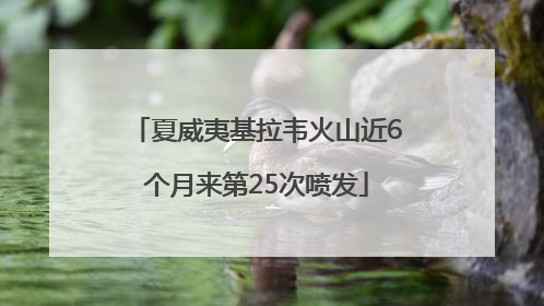 夏威夷基拉韦火山近6个月来第25次喷发