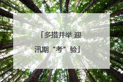多措并举 迎汛期“考”验