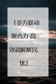 多方联动聚合力 高效调解解民忧