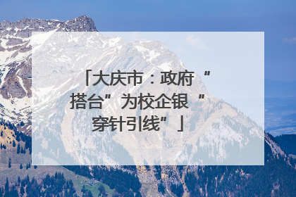 大庆市：政府“搭台”为校企银“穿针引线”