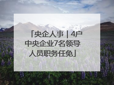 央企人事｜4户中央企业7名领导人员职务任免