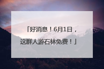 好消息！6月1日，这群人游石林免费！
