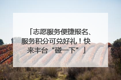 志愿服务便捷报名、服务积分可兑好礼！快来丰台“碰一下”