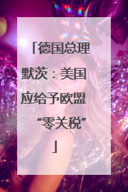 德国总理默茨：美国应给予欧盟“零关税”