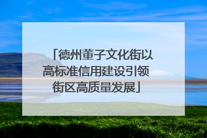 德州董子文化街以高标准信用建设引领街区高质量发展