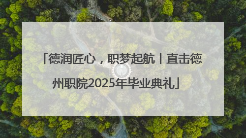 德润匠心，职梦起航丨直击德州职院2025年毕业典礼