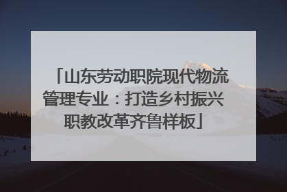 山东劳动职院现代物流管理专业：打造乡村振兴职教改革齐鲁样板