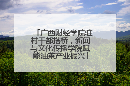 广西财经学院驻村干部搭桥，新闻与文化传播学院赋能油茶产业振兴