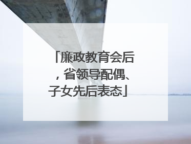 廉政教育会后，省领导配偶、子女先后表态