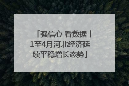 强信心 看数据丨1至4月河北经济延续平稳增长态势