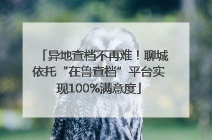 异地查档不再难！聊城依托“在鲁查档”平台实现100%满意度