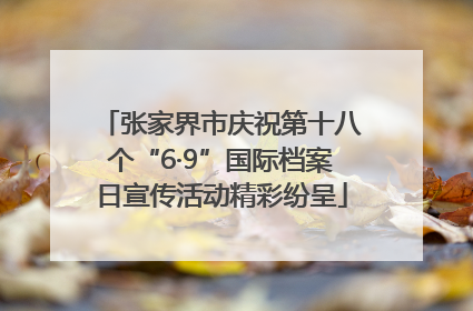 张家界市庆祝第十八个“6·9”国际档案日宣传活动精彩纷呈
