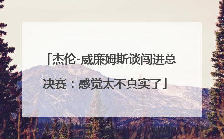 杰伦-威廉姆斯谈闯进总决赛：感觉太不真实了