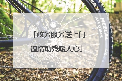 政务服务送上门 温情助残暖人心