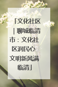 文化社区｜聊城临清市：文化社区润民心 文明新风满临清