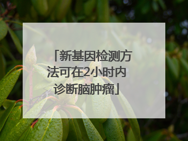 新基因检测方法可在2小时内诊断脑肿瘤