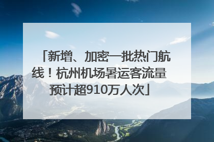 新增、加密一批热门航线！杭州机场暑运客流量预计超910万人次