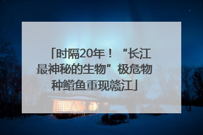 时隔20年！“长江最神秘的生物”极危物种鳤鱼重现赣江