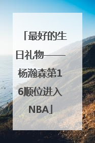 最好的生日礼物——杨瀚森第16顺位进入NBA