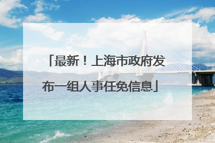 最新！上海市政府发布一组人事任免信息
